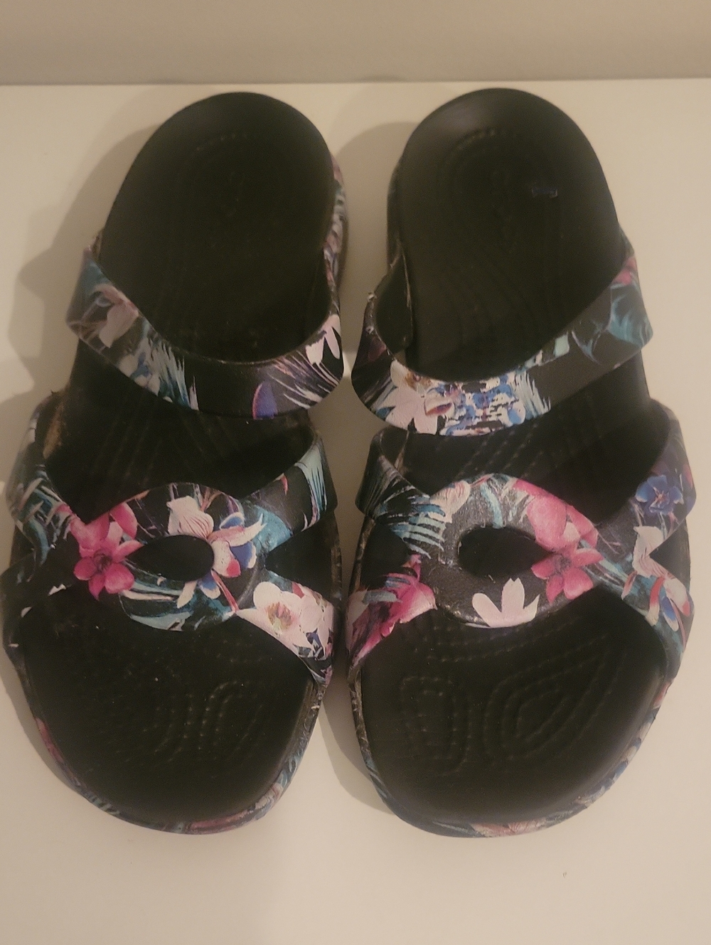 Women's CROCS Floral Black SANDLES